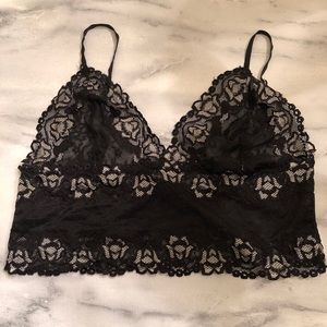 Pink K lace bralette